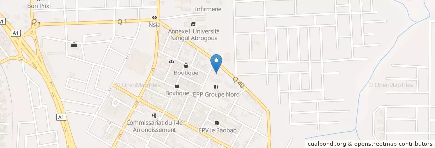 Mapa de ubicacion de EPP Saboto en Côte D'Ivoire, Abidjan, Abobo.
