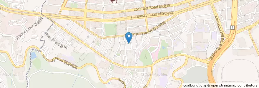 Mapa de ubicacion de 陽明燒臘飯店 en Китай, Гуандун, Гонконг, Гонконг, Новые Территории, 灣仔區 Wan Chai District.