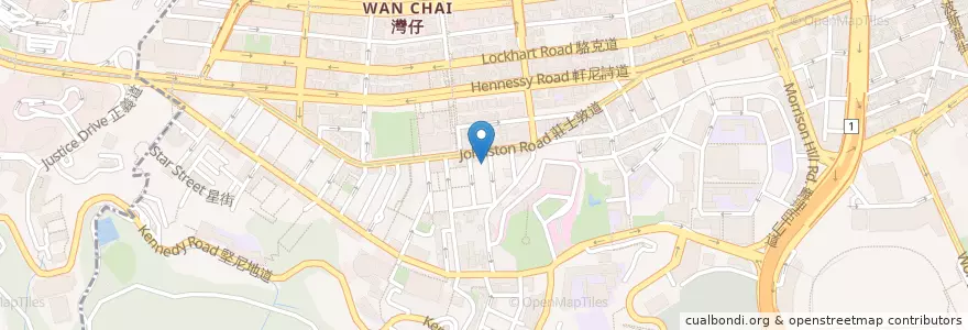 Mapa de ubicacion de 川流 Sichuan Lab en 中国, 広東省, 香港, 香港島, 新界, 灣仔區 Wan Chai District.