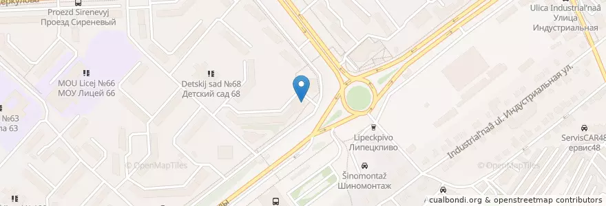 Mapa de ubicacion de Почтовое отделение N 046 en Russia, Distretto Federale Centrale, Oblast' Di Lipeck, Городской Округ Липецк.