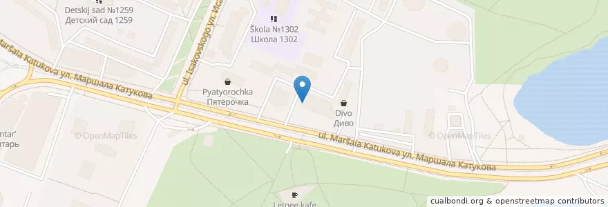 Mapa de ubicacion de Сити Пицца en روسيا, Центральный Федеральный Округ, Москва, Северо-Западный Административный Округ, Район Строгино.