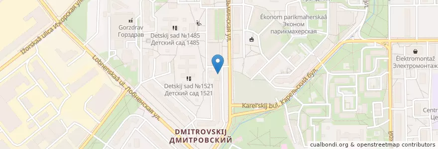 Mapa de ubicacion de Москва 127644 en Rússia, Distrito Federal Central, Москва, Северный Административный Округ, Дмитровский Район.