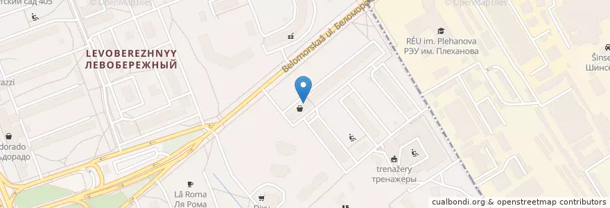 Mapa de ubicacion de Чайхана en 俄罗斯/俄羅斯, Центральный Федеральный Округ, Москва, Северный Административный Округ, Район Левобережный.