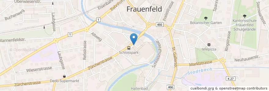 Mapa de ubicacion de Aquamobil "Euphorie" en Schweiz/Suisse/Svizzera/Svizra, Thurgau, Bezirk Frauenfeld, Frauenfeld.