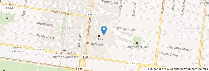 Mapa de ubicacion de Rex en Австралия, Виктория, City Of Moreland.