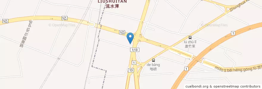Mapa de ubicacion de 山隆加油站 en Taiwan, Provincia Di Taiwan, Contea Di Miaoli, Zhunan.