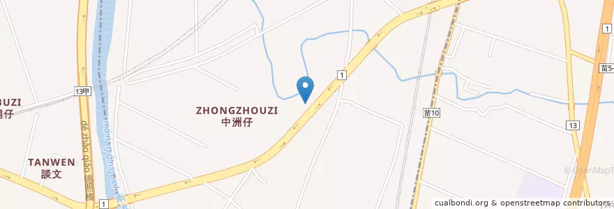 Mapa de ubicacion de 台灣中油 en Taiwan, Taiwan Province, Miaoli County, Zhunan Town.