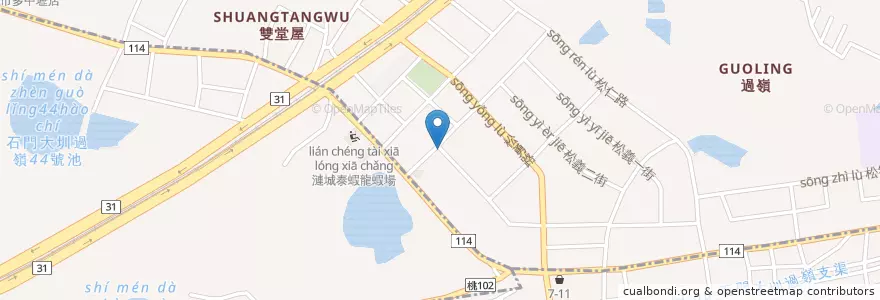 Mapa de ubicacion de 過嶺廣場 en تايوان, تاو يوان.
