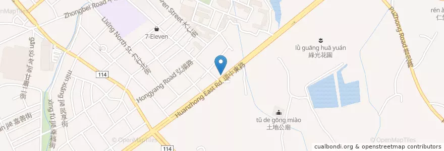 Mapa de ubicacion de 環中東實踐路口 en تایوان, 桃園市, 中壢區.