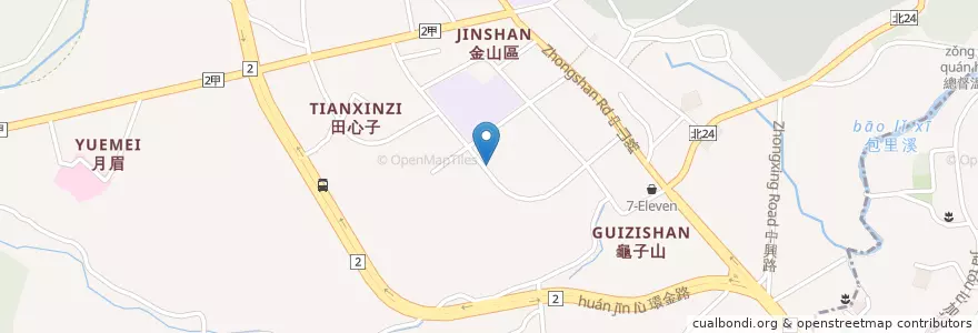 Mapa de ubicacion de 金美國小 en Taiwan, Nuova Taipei, Distretto Di Jinshan.