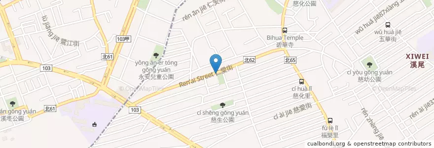Mapa de ubicacion de 慈愛公園 en Taïwan, Nouveau Taipei.