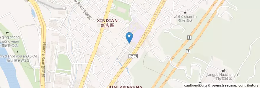 Mapa de ubicacion de Wufeng Junior High School en Taiwan, New Taipei, Xindian District.