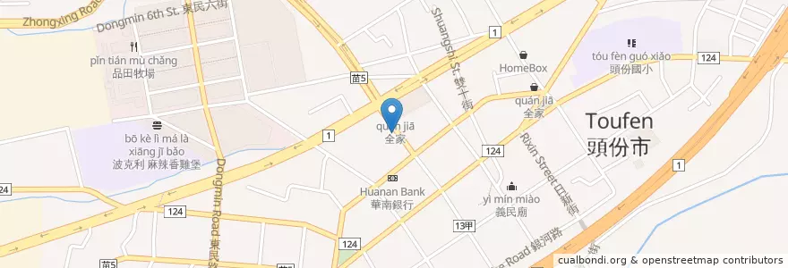 Mapa de ubicacion de 八方雲集 en Tayvan, 臺灣省, 苗栗縣, 頭份市.