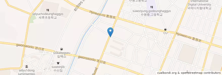 Mapa de ubicacion de 할매순대국 en Corée Du Sud, Gyeonggi, 수원시.