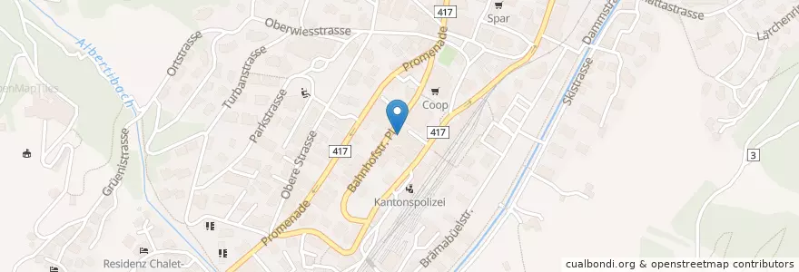 Mapa de ubicacion de migors klubschule en Suiza, Grisones, Prättigau/Davos, Davos.