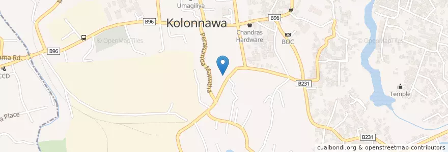 Mapa de ubicacion de Temple en 스리랑카, බස්නාහිර පළාත, කොළඹ දිස්ත්‍රික්කය.