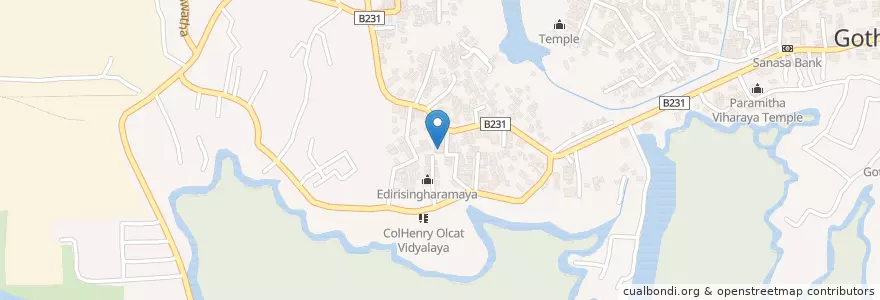 Mapa de ubicacion de Anandaramaya en Seri-Lanca, බස්නාහිර පළාත, කොළඹ දිස්ත්‍රික්කය.