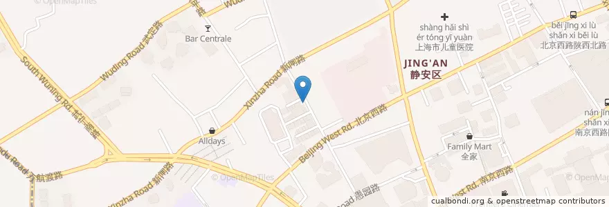 Mapa de ubicacion de Noice en چین, شانگهای, 静安区.