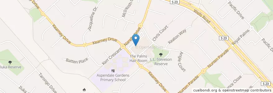 Mapa de ubicacion de Valentino's Pizza & Pasta en استرالیا, Victoria, City Of Kingston.