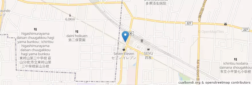 Mapa de ubicacion de モスバーガー小平駅前店 en Япония, Токио, Кодайра.