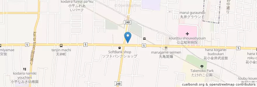 Mapa de ubicacion de マクドナルド en اليابان, 東京都, 小平市.