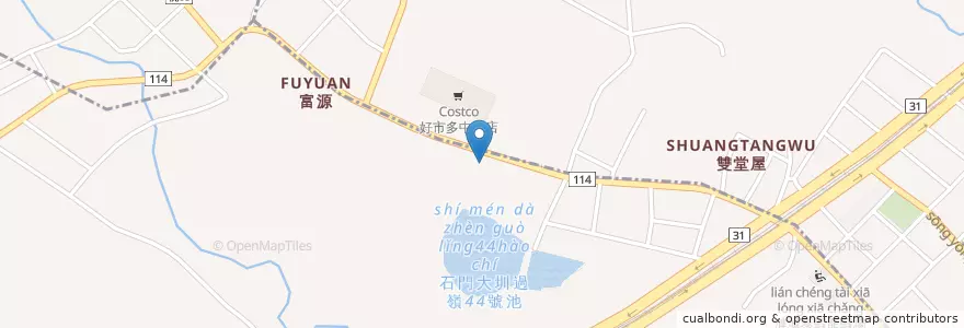 Mapa de ubicacion de 台灣中油 en Taiwan, Taoyuan, Distretto Di Xinwu.