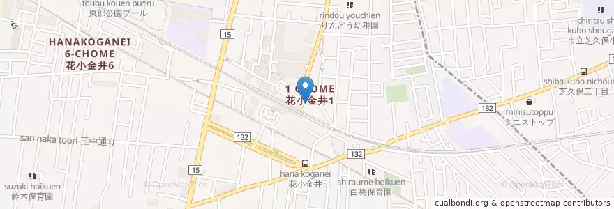 Mapa de ubicacion de 三井住友銀行 花小金井支店 en اليابان, 東京都, 小平市.