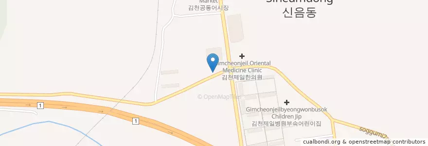 Mapa de ubicacion de Misoya restaran en 大韓民国, 慶尚北道, 金泉市.