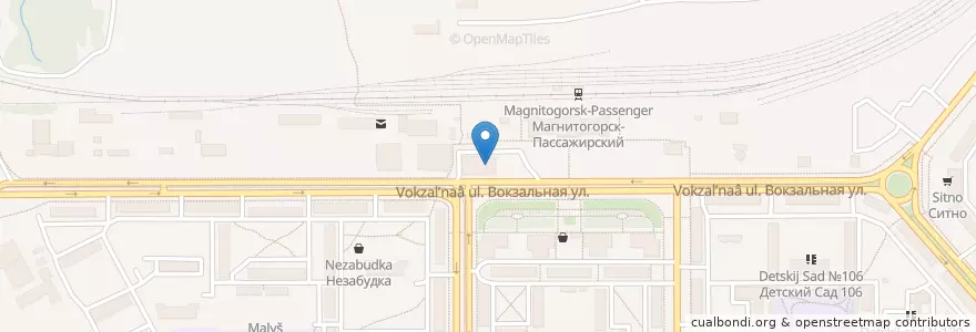 Mapa de ubicacion de Магнитогорск. Автовокзал en روسيا, منطقة فيدرالية أورالية, أوبلاست تشيليابنسك, Магнитогорский Городской Округ.