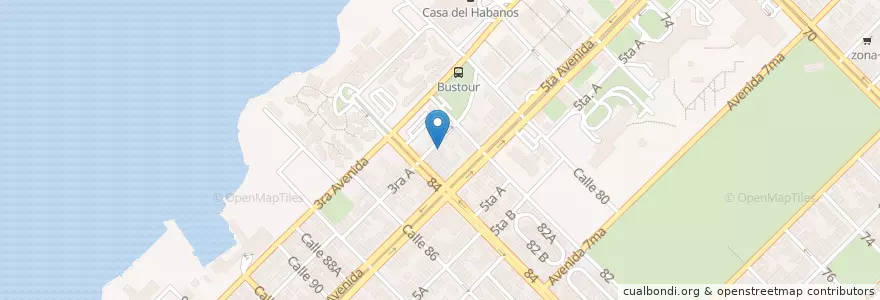 Mapa de ubicacion de Hotpot Xusong en Cuba, La Habana, Playa.
