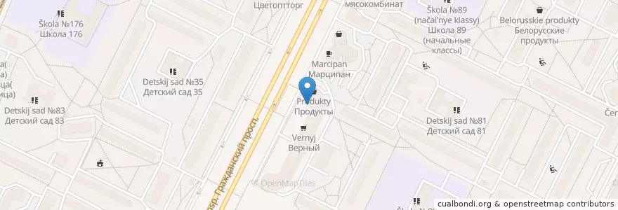 Mapa de ubicacion de Domino's Pizza en Rusland, Северо-Западный Федеральный Округ, Oblast Leningrad, Sint-Petersburg, Калининский Район, Округ № 21.