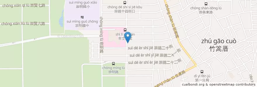 Mapa de ubicacion de 米里飲料店 en Taiwan, Tainan, Distretto Orientale.