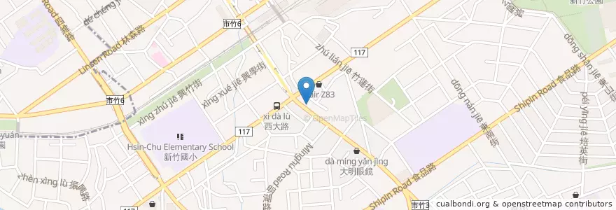Mapa de ubicacion de 杜記豆乳雞 en 타이완, 타이완성, 신주시, 둥구.
