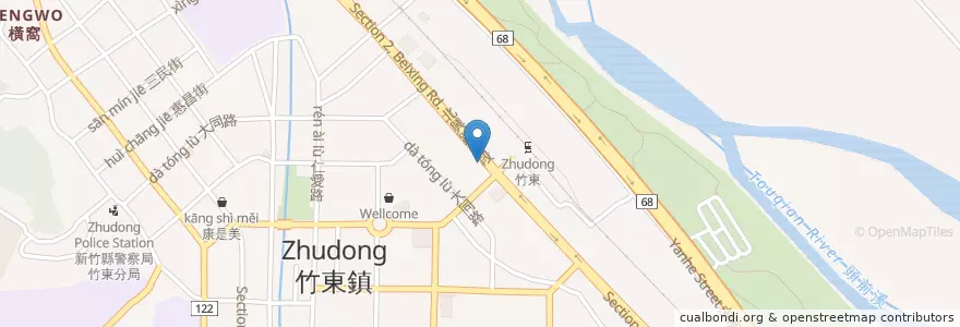 Mapa de ubicacion de 路易莎咖啡 en 타이완, 타이완성, 신주 현, 주둥 진.