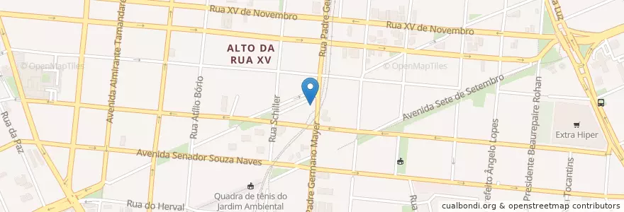 Mapa de ubicacion de Café da Villa en Brazilië, Regio Zuid, Paraná, Região Geográfica Intermediária De Curitiba, Região Metropolitana De Curitiba, Microrregião De Curitiba, Curitiba.