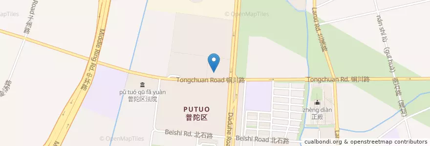 Mapa de ubicacion de 普陀区图书馆 en China, Shanghai, Putuo District.