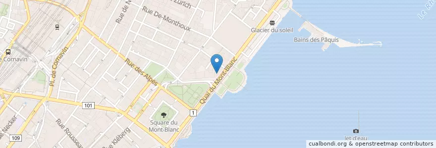 Mapa de ubicacion de Restaurant Le Patara en Schweiz/Suisse/Svizzera/Svizra, Genève, Genève, Genève.