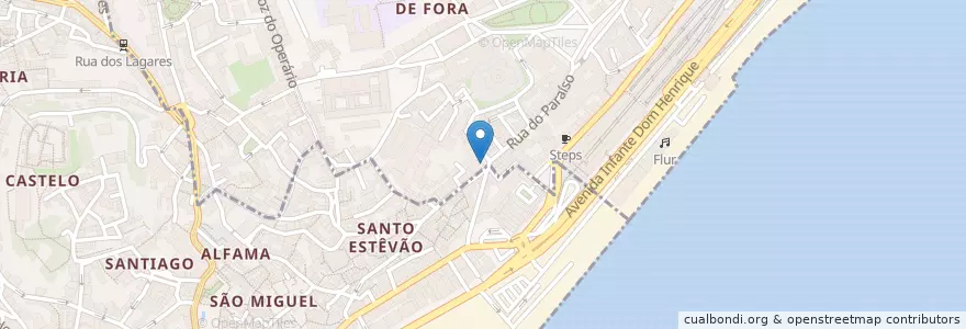 Mapa de ubicacion de Allfama en Portugal, Lisbonne, Grande Lisboa, Lisbonne, Santa Maria Maior.