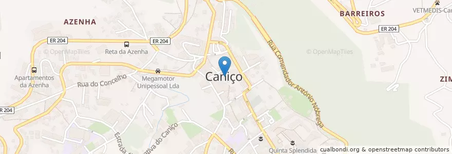 Mapa de ubicacion de Junta de Freguesia do Caniço en Португалия, Santa Cruz, Caniço.