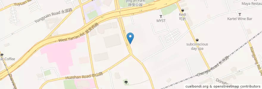 Mapa de ubicacion de Starbucks en China, Xangai.