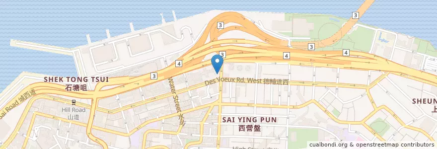 Mapa de ubicacion de 明星海鮮酒家 Star Seafood Restaurant en 중국, 광둥성, 홍콩, 홍콩섬, 신제, 中西區 Central And Western District.