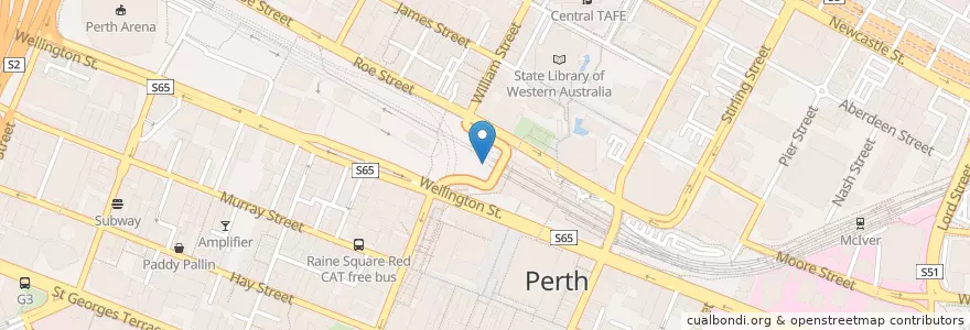 Mapa de ubicacion de Market Hall Bar en Австралия, Западная Австралия, City Of Perth.