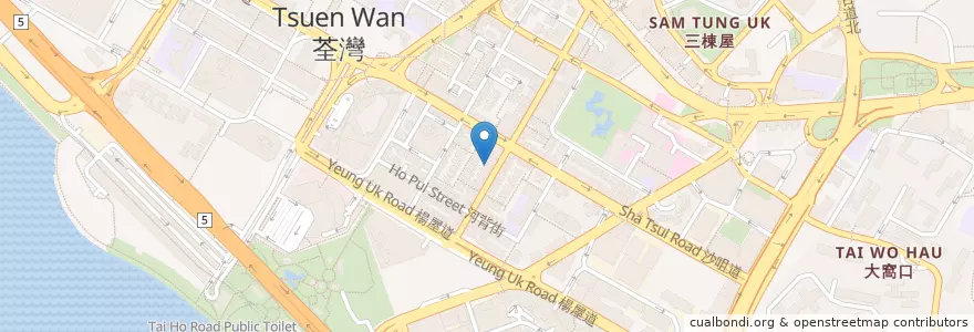 Mapa de ubicacion de 一品雞煲火鍋 en Китай, Гуандун, Гонконг, Новые Территории, 荃灣區 Tsuen Wan District.
