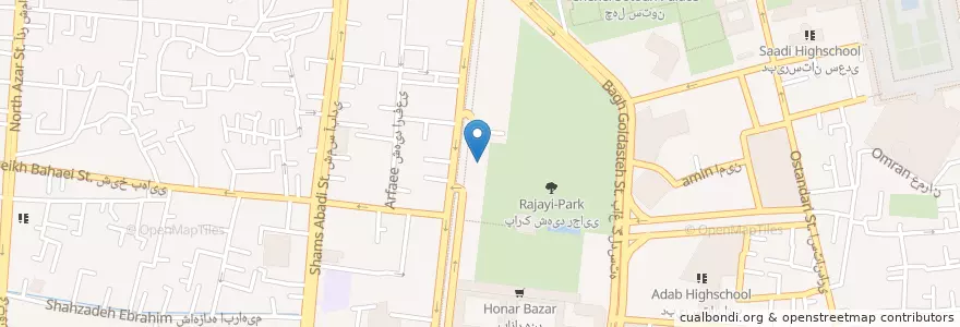 Mapa de ubicacion de کافه باغ شهر en 이란, استان اصفهان, شهرستان اصفهان, بخش مرکزی شهرستان اصفهان, اصفهان.