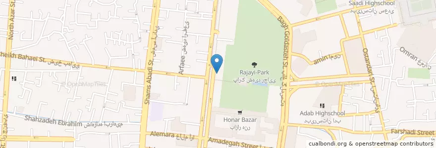Mapa de ubicacion de کافه تئاتر en イラン, エスファハーン, شهرستان اصفهان, بخش مرکزی شهرستان اصفهان, اصفهان.