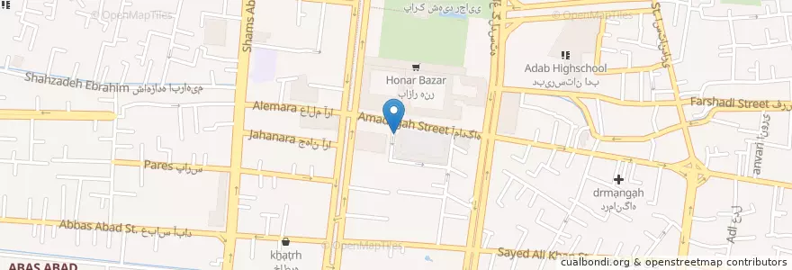 Mapa de ubicacion de كافه اسپادان en 이란, استان اصفهان, شهرستان اصفهان, بخش مرکزی شهرستان اصفهان, اصفهان.