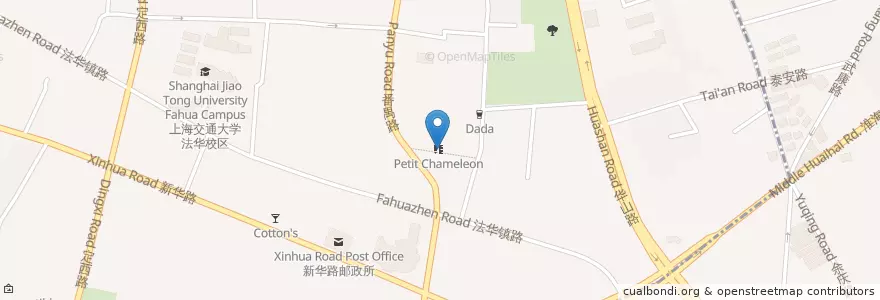 Mapa de ubicacion de Snail Tapas & Salud en 중국, 상하이, 창닝구.