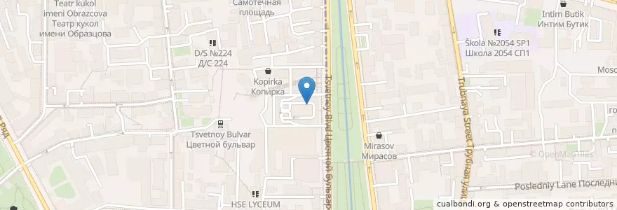 Mapa de ubicacion de Осторожно, слон! en Russia, Central Federal District, Moscow, Central Administrative Okrug, Meshchansky District, Tverskoy District.