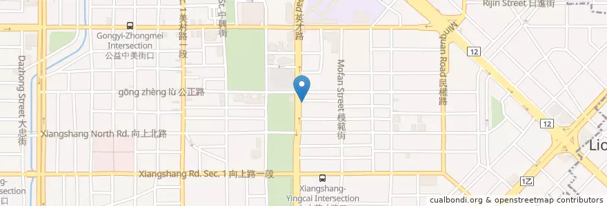 Mapa de ubicacion de 我是塔拉朵 en Taiwan, Taichung, Distretto Occidentale.