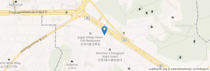 Mapa de ubicacion de DGB대구은행 만촌역지점 en کره جنوبی, دائجو, 수성구, 만촌동.